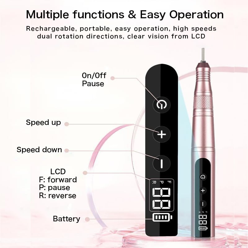 Perceuse à ongles rechargeable professionnelle